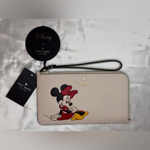 kate spade Handbags - NWT Kate Spade New York X Disney Minnie Medium L-zip Wristlet